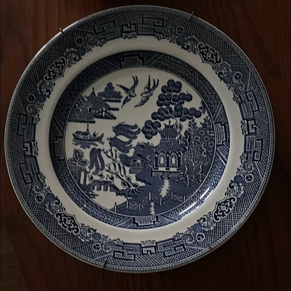 Blue and White Intricate Dinnerware Plate